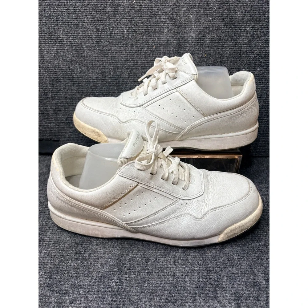 Rockport Prowalker Mens White Leather Walking Shoes Sneakers K71098 Size 12